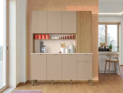 [100589] Alacena Slow Freijo/Vainilla castaño acanalado 161x200x38.8 CM  8P 