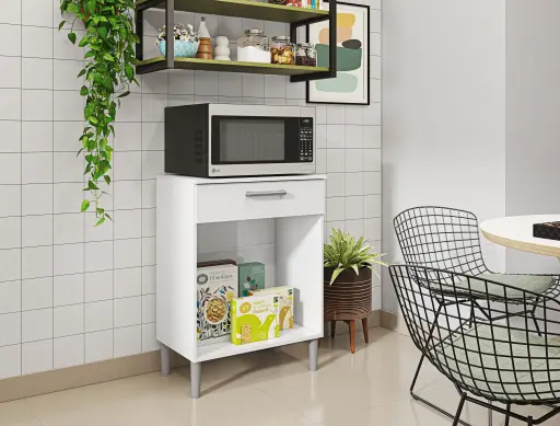 [100603] ALACENA DIAMANTE MULTIUSOS BLANCO TEXTURIZADO / 60 x 83 38.8 CM