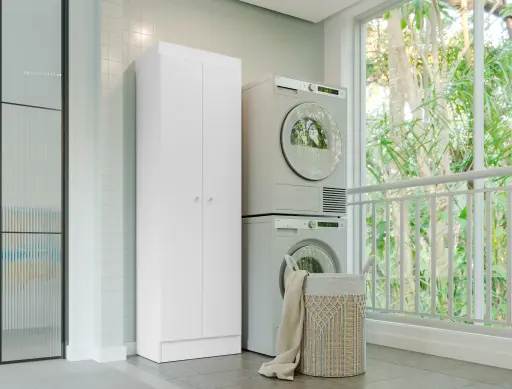 [100604] MUEBLE MULTIUSOS AURA BLANCO 2 P / 55 X 182 X 35 CM 